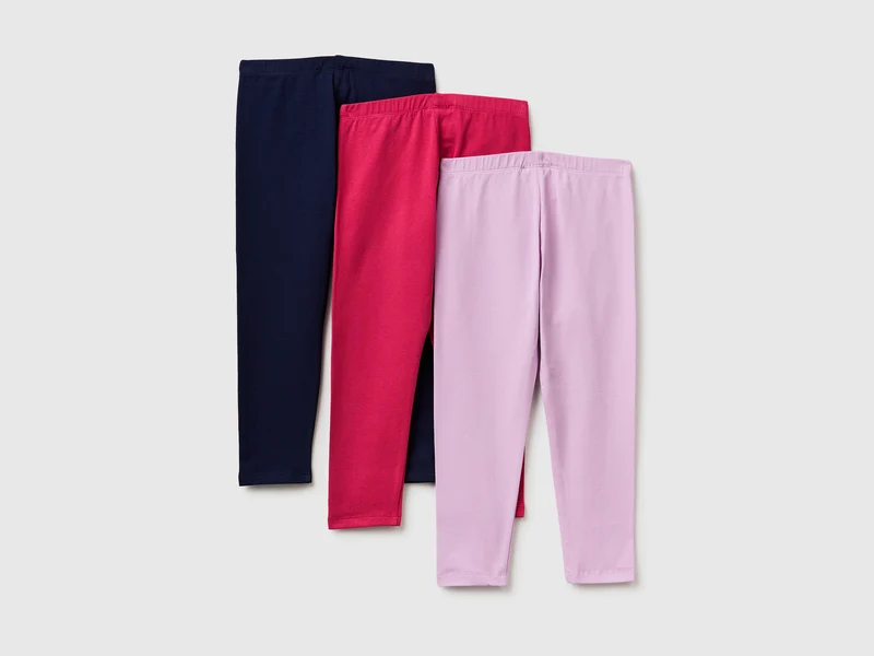 Drei Leggings aus Stretch-Baumwolle