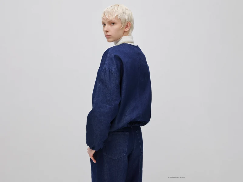 Jeans-Bomberjacke mit Lurex