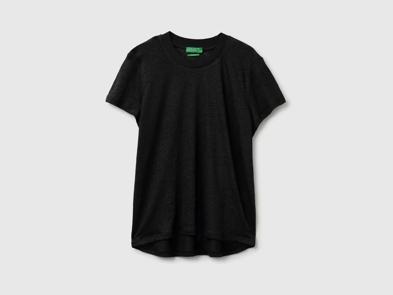 T-Shirt mit Rundhalsausschnitt aus reinem Leinen