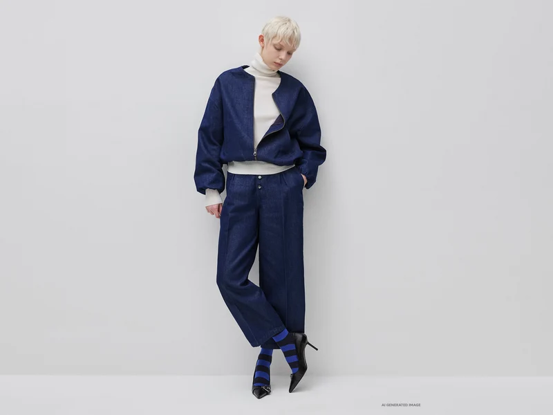 Weit geschnittene Jeans mit Lurex
