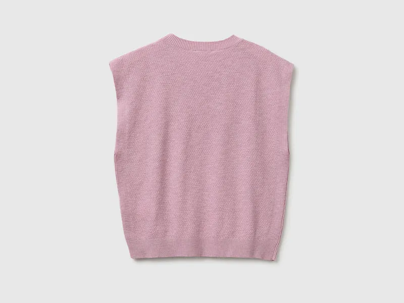 Ärmelloser Pullover aus Leinenmischung