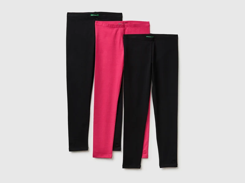 Drei Leggings aus Stretch-Baumwolle