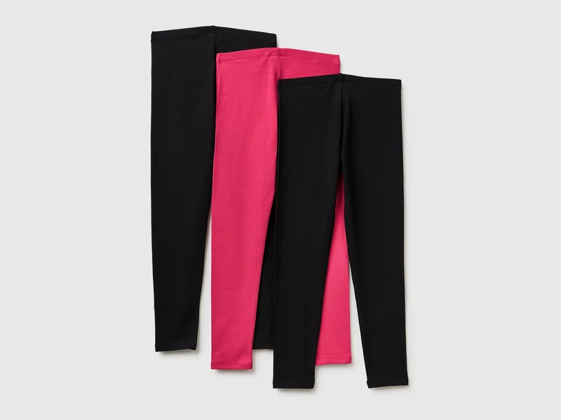 Drei Leggings aus Stretch-Baumwolle