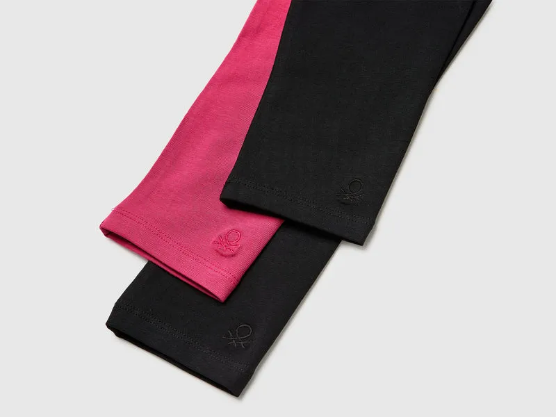 Drei Leggings aus Stretch-Baumwolle