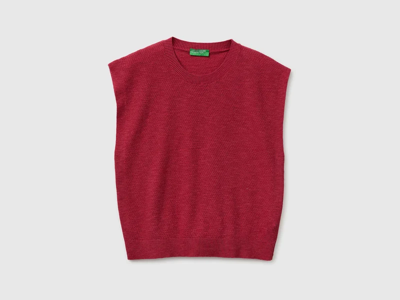 Ärmelloser Pullover aus Leinenmischung