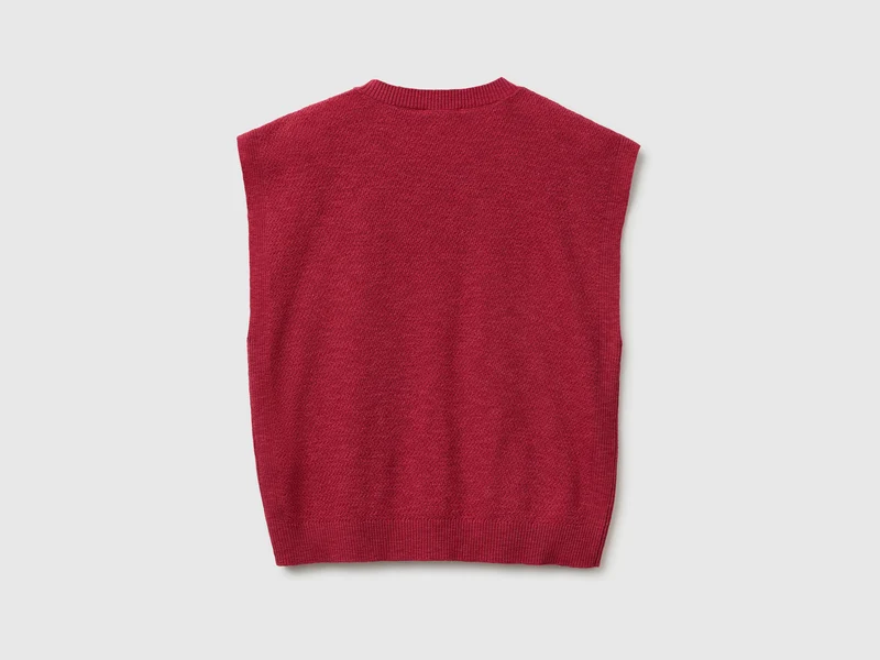 Ärmelloser Pullover aus Leinenmischung