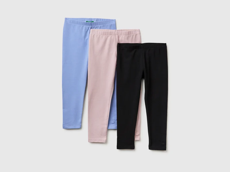 Drei Leggings aus Stretch-Baumwolle