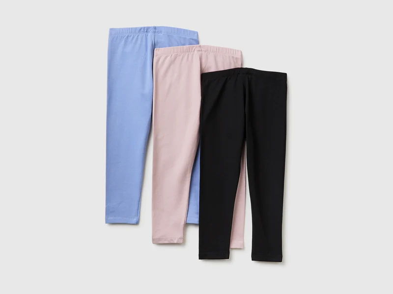 Drei Leggings aus Stretch-Baumwolle