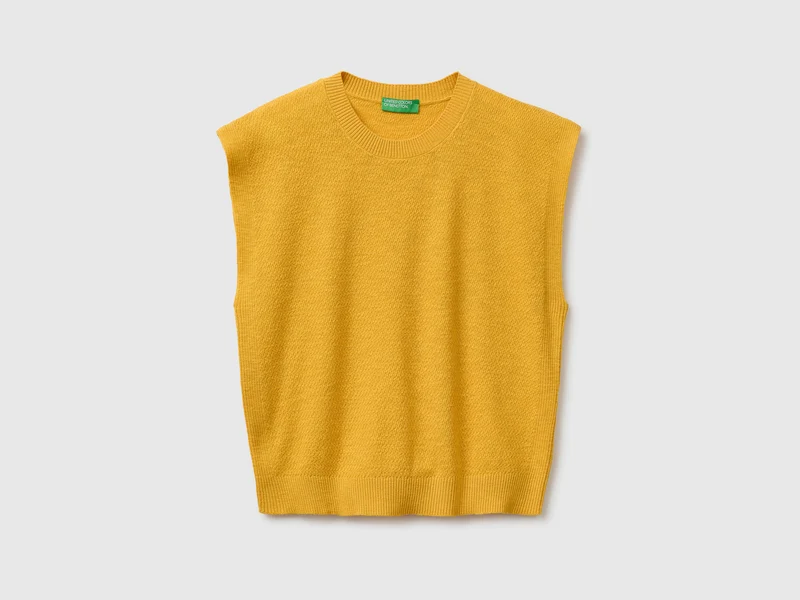 Ärmelloser Pullover aus Leinenmischung