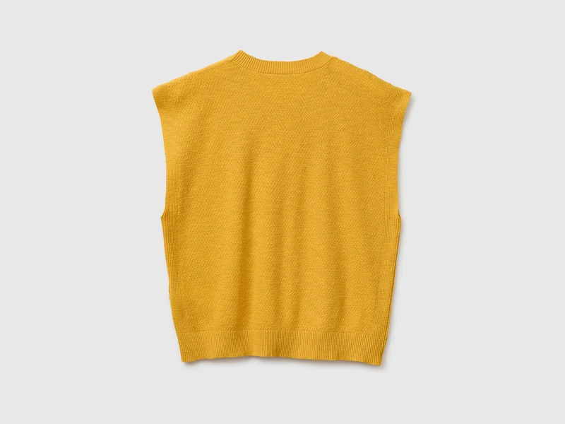 Ärmelloser Pullover aus Leinenmischung