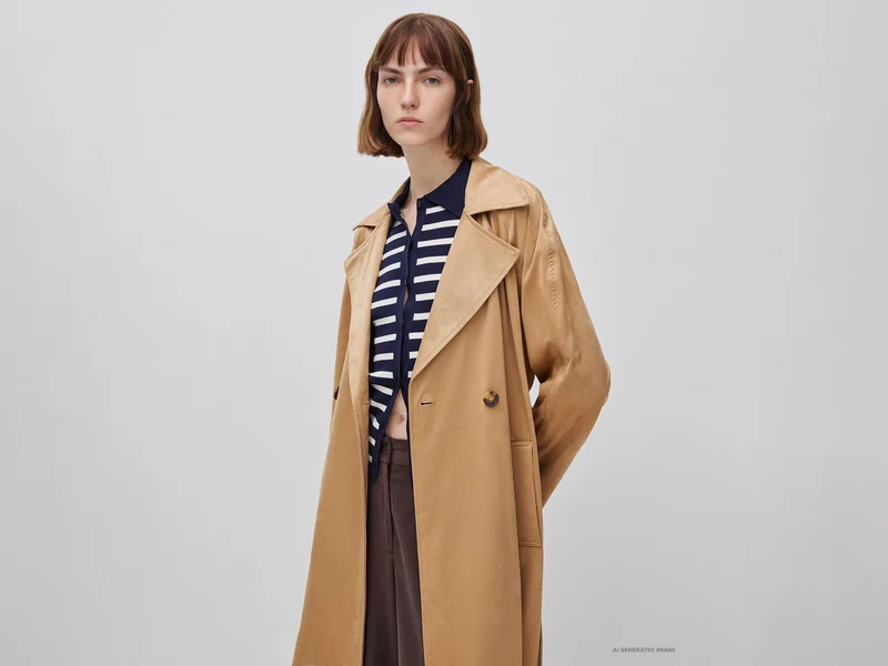 Langer Trenchcoat aus Wildleder