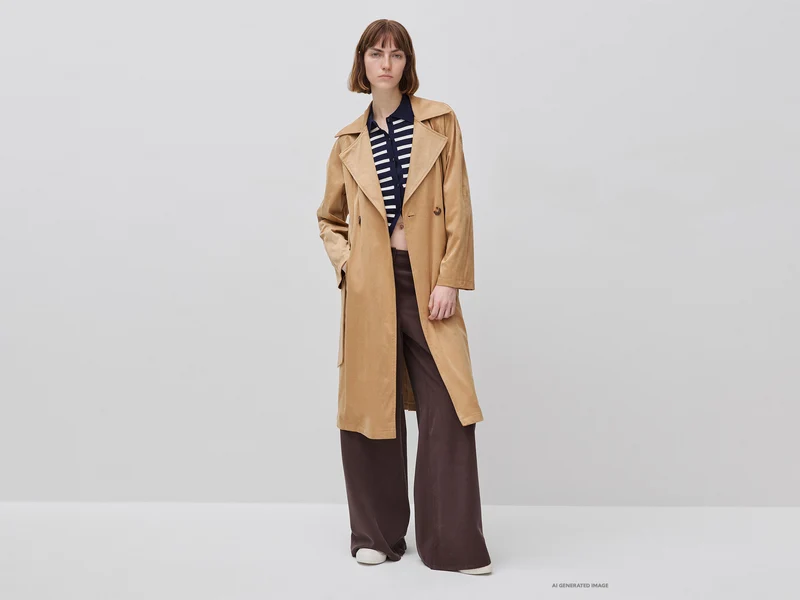 Langer Trenchcoat aus Wildleder