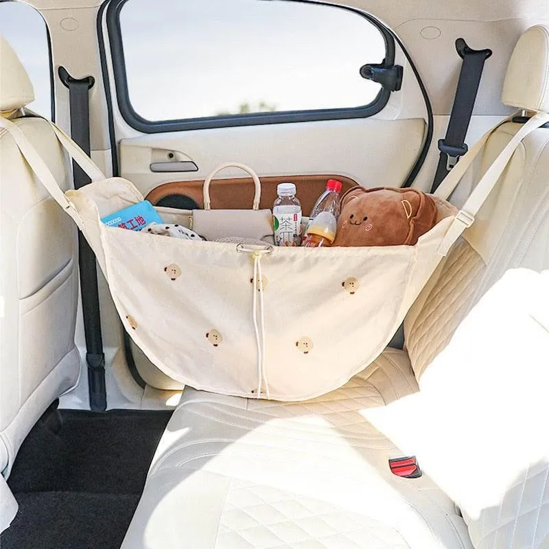 Car Back Seat Organizer - Hangable Storage Hammock Bag