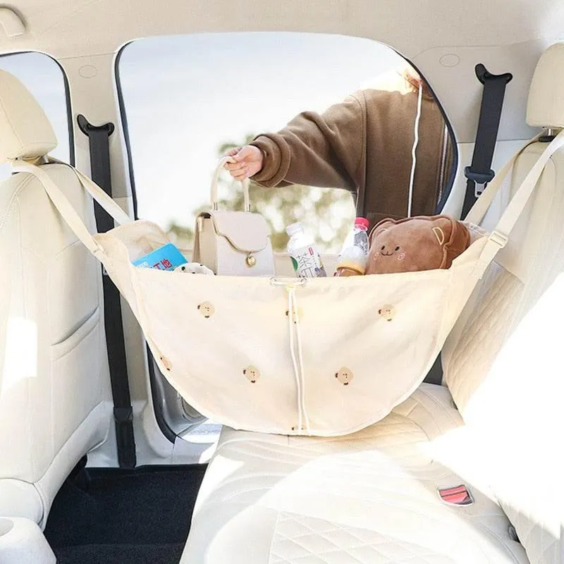 Car Back Seat Organizer - Hangable Storage Hammock Bag
