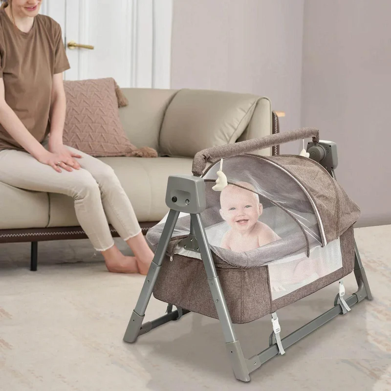 Automatic Rocking Baby Crib with Remote Control Music