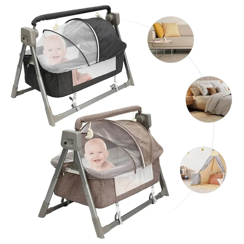 Automatic Rocking Baby Crib with Remote Control Music