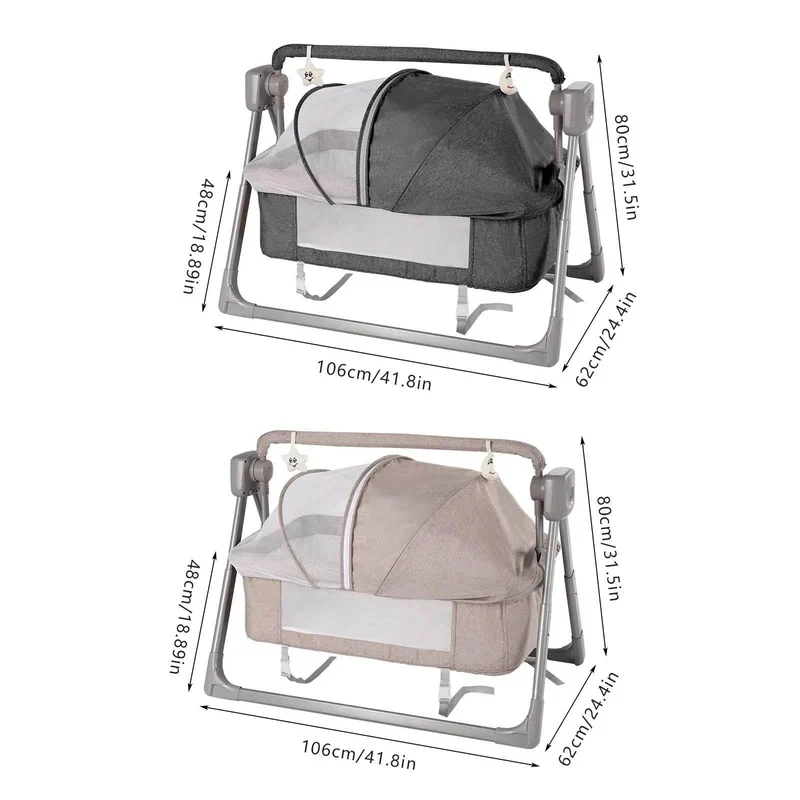 Automatic Rocking Baby Crib with Remote Control Music