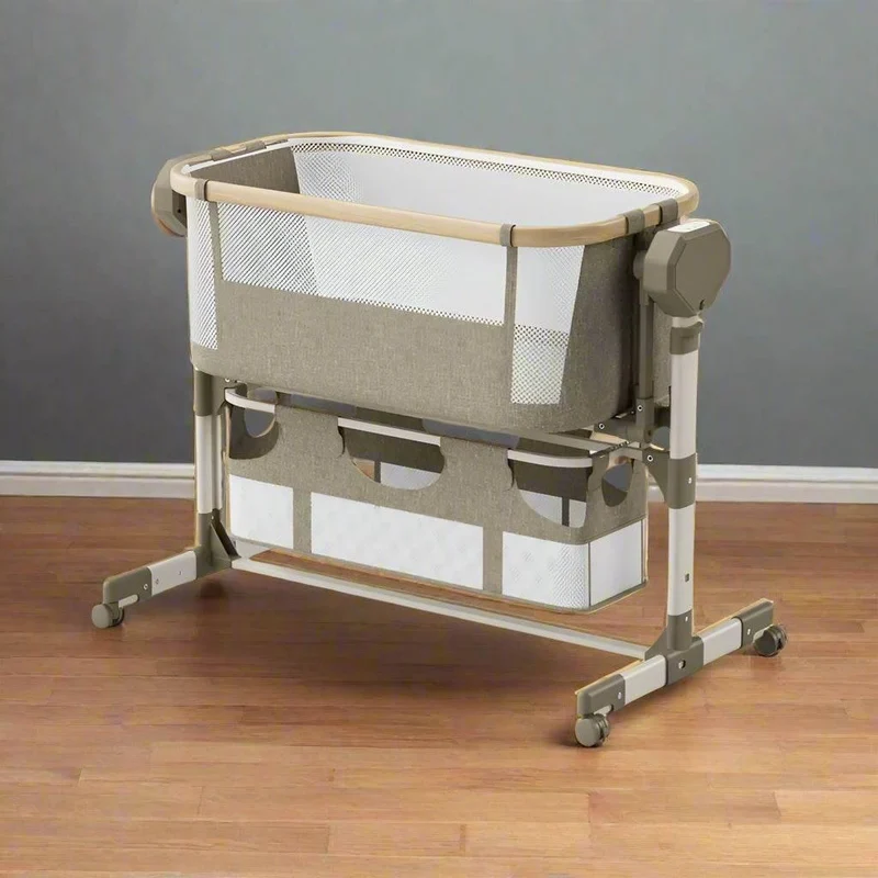 Multifunctional Baby Crib with Smart Bedside Remote Control