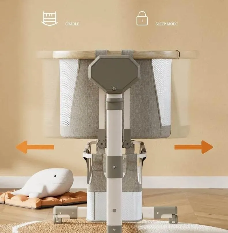 Multifunctional Baby Crib with Smart Bedside Remote Control