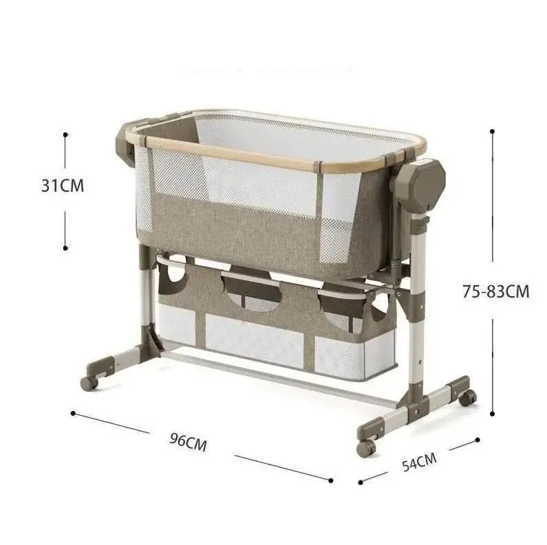 Multifunctional Baby Crib with Smart Bedside Remote Control