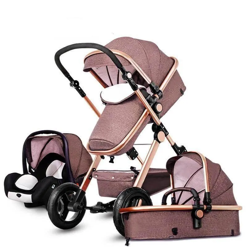 3-in-1 European Baby Stroller with Basket Carriage