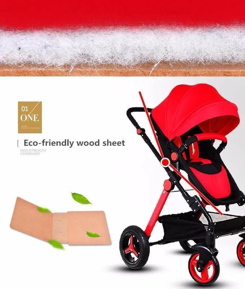 3-in-1 European Baby Stroller with Basket Carriage