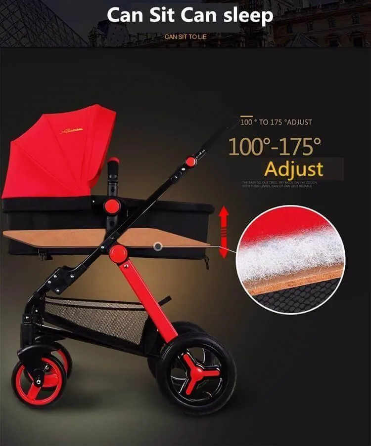 3-in-1 European Baby Stroller with Basket Carriage