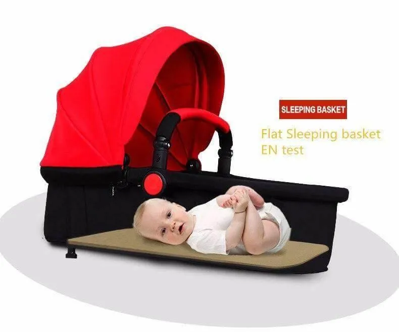 3-in-1 European Baby Stroller with Basket Carriage