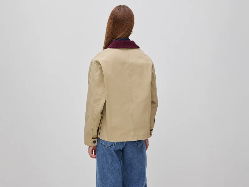 Jacke mit Samtkragen
