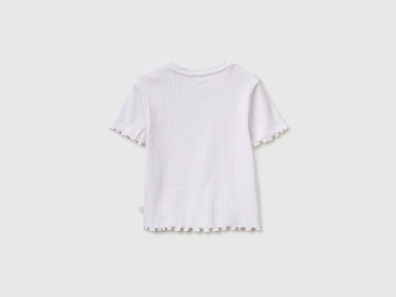 Schmal geschnittenes, geripptes T-Shirt