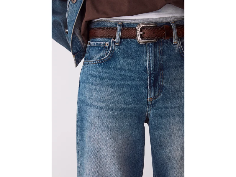 Vintage-Waschung, verkürzte Jeans mit umgeschlagenem Saum