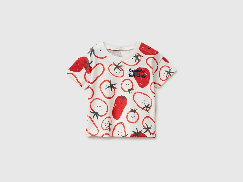 Kastenförmig geschnittenes bedrucktes T-Shirt