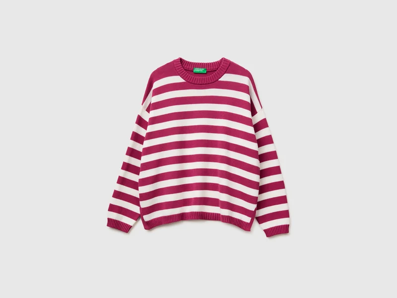 Gestreifter Trikot-Baumwollpullover