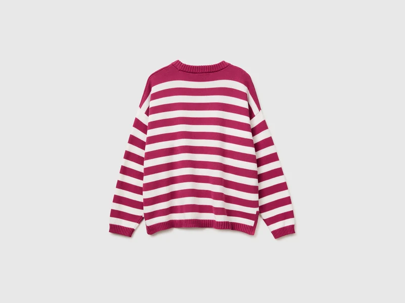 Gestreifter Trikot-Baumwollpullover