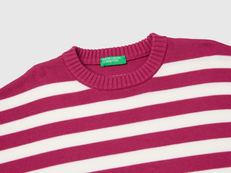 Gestreifter Trikot-Baumwollpullover