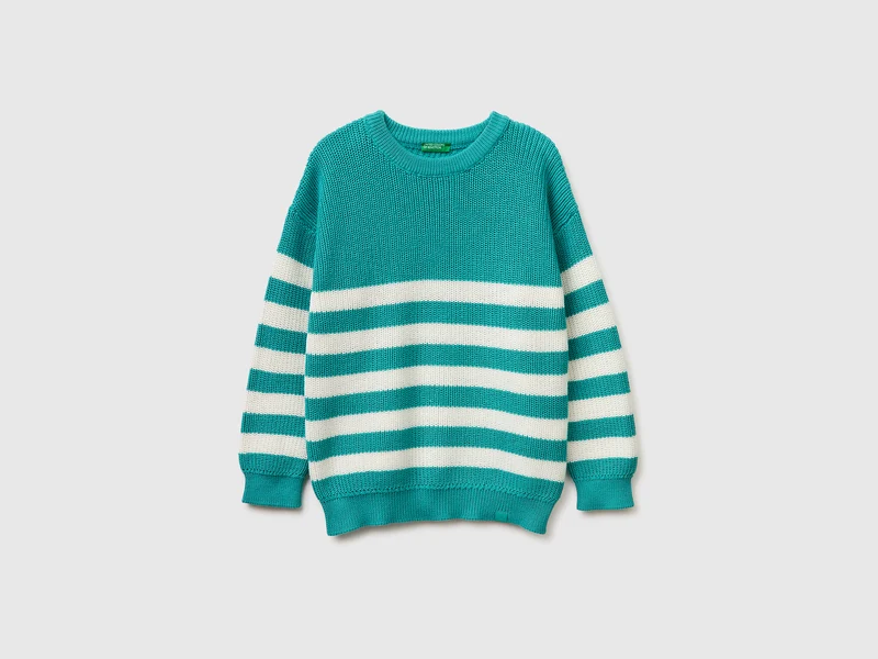 Pullover mit zweifarbigen Streifen