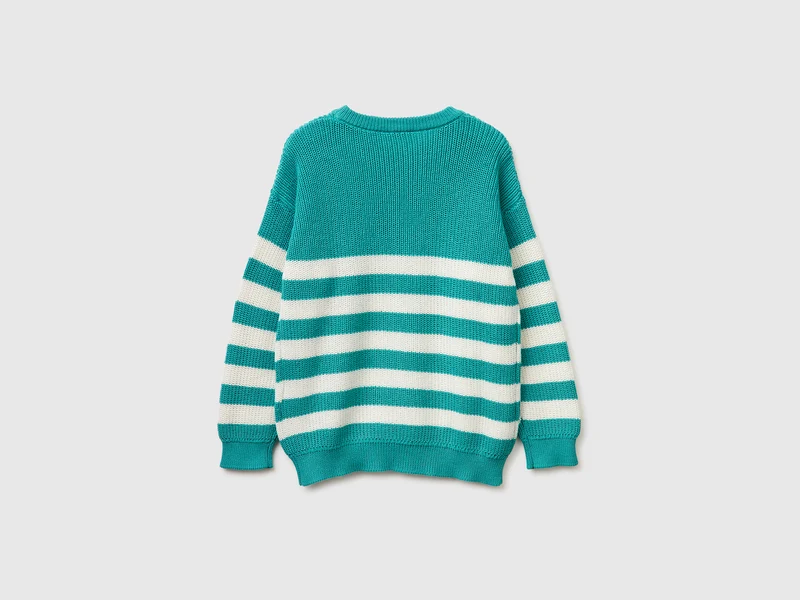 Pullover mit zweifarbigen Streifen
