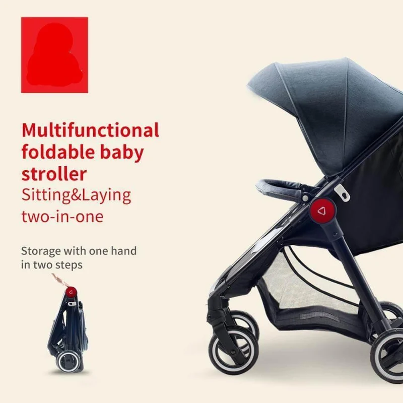 Lightweight Foldable Baby Stroller - Compact Travel Pushchair