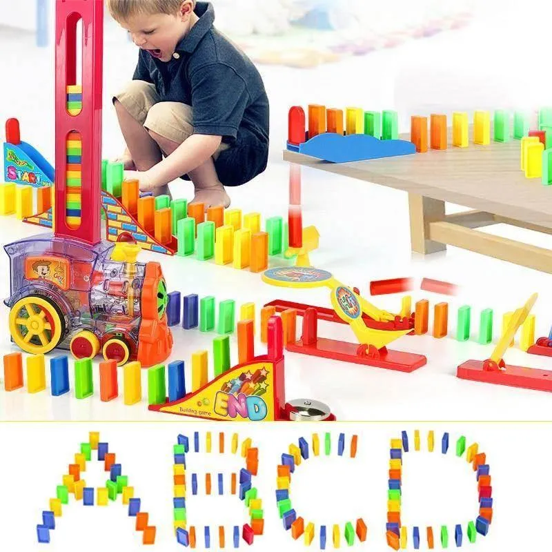 Domino Train Maker Toy Set - Creative Wooden Building Blocks