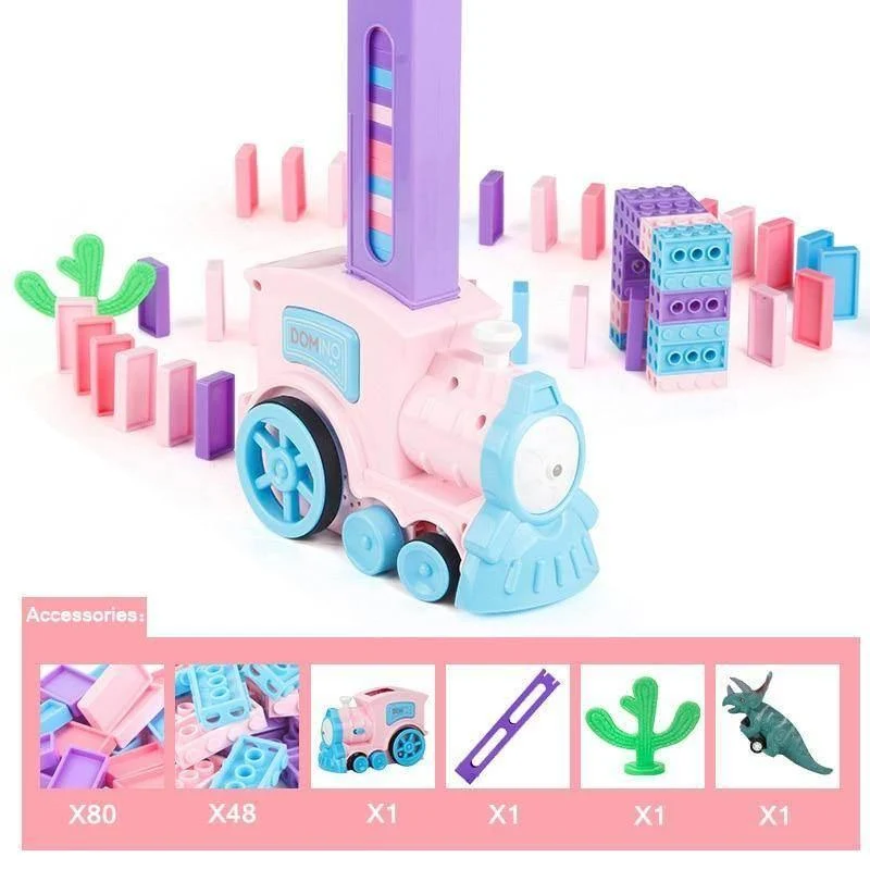 Domino Train Maker Toy Set - Creative Wooden Building Blocks