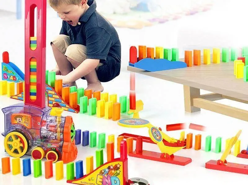 Domino Train Maker Toy Set - Creative Wooden Building Blocks