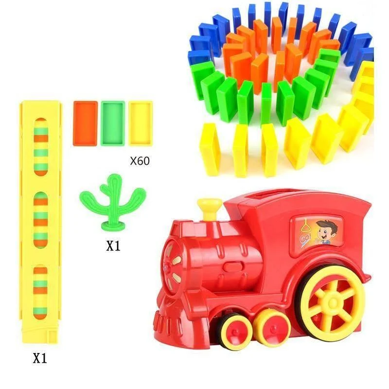 Domino Train Maker Toy Set - Creative Wooden Building Blocks