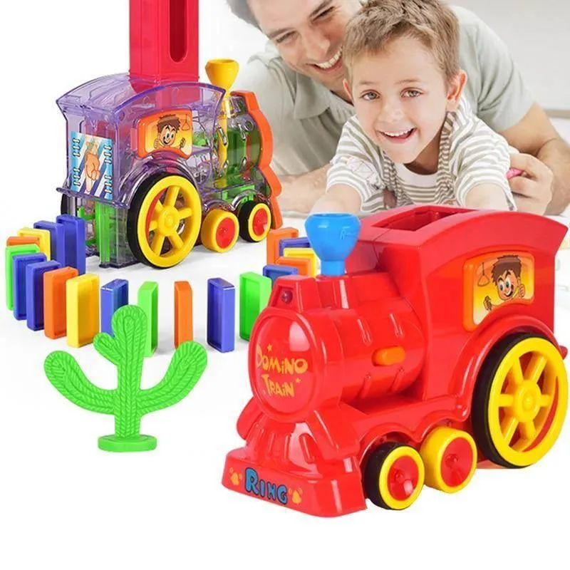 Domino Train Maker Toy Set - Creative Wooden Building Blocks