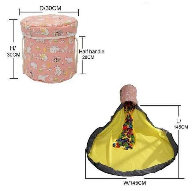 Portable Toy Storage Organizer Bag - Easy Clean-Up Solution