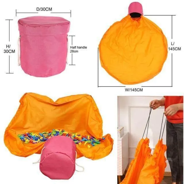 Portable Toy Storage Organizer Bag - Easy Clean-Up Solution