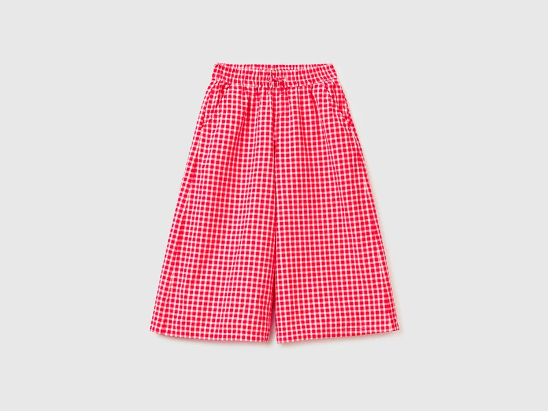 Weit geschnittene Vichy-Hose