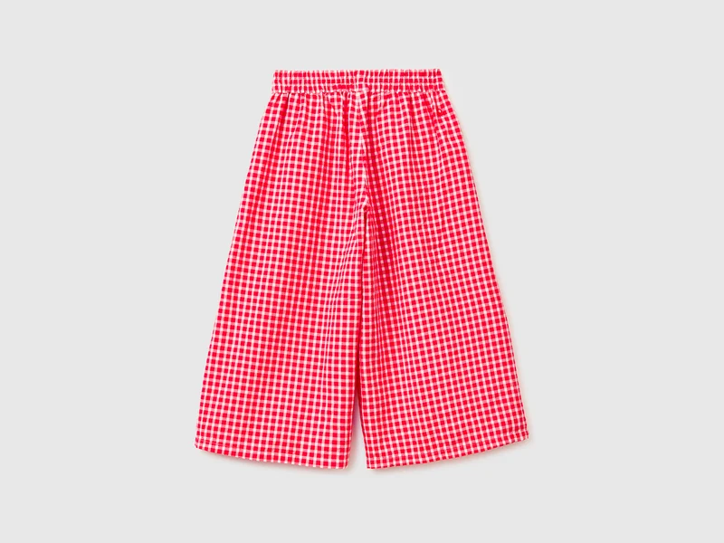 Weit geschnittene Vichy-Hose