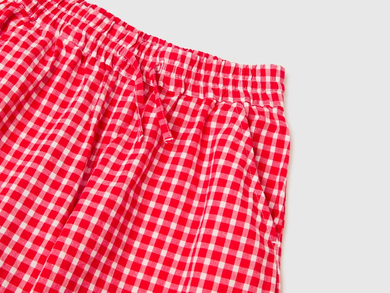 Weit geschnittene Vichy-Hose