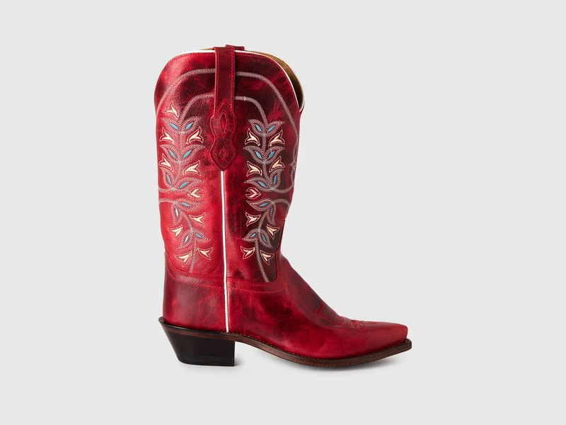Hohe rote Texan-Stiefel