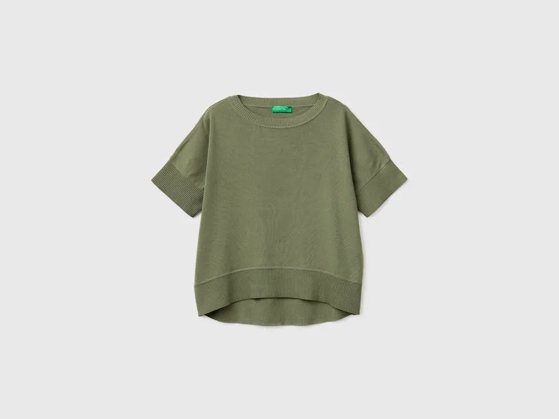 Kurzärmeliger Pullover aus hochwertiger Baumwolle